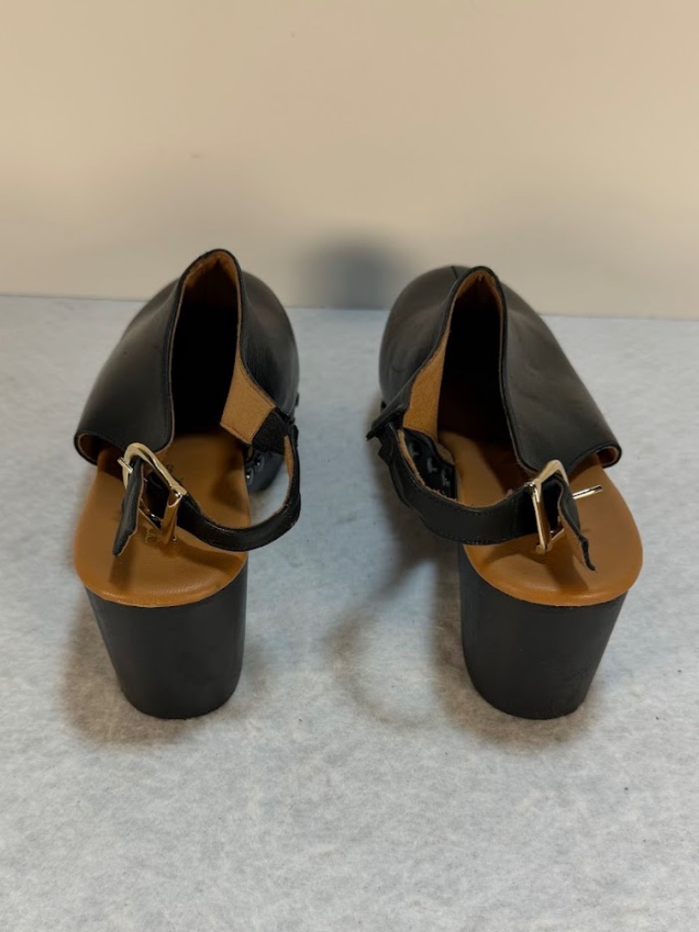 André Assous Black Leather Slingback Clogs Women's 7 Made in Portugal - Picture 6 of 8